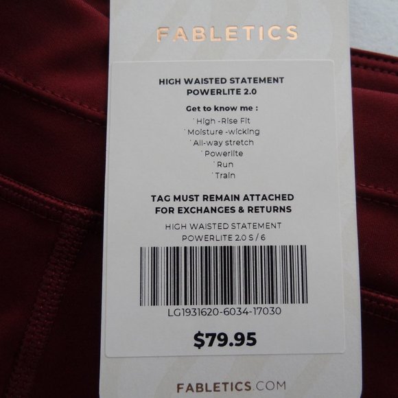 NWT Fabletics S 6 High Waisted Statement Powerlite - Picture 2 of 7